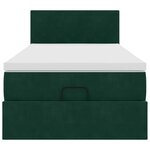 vidaXL Cadre de lit ottoman avec matelas vert foncé 90x190 cm velours