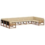 vidaXL Ensemble de canapés d'extérieur 10 pc Naturel et Beige