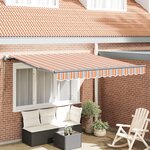 vidaXL Auvent Rétractable Automatique Rayures Multicolores 350x250 cm