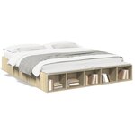 vidaXL Cadre de lit sans matelas chêne sonoma 200x200 cm
