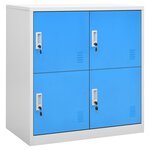 vidaXL Armoires à casiers 2 Pièces Gris clair et bleu 90x45x92 5 cm Acier