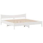 vidaXL Cadre de lit avec tiroirs blanc 180x200 cm bois de pin massif