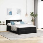 vidaXL Cadre de lit ottoman avec matelas noir 140x190 cm velours