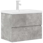 vidaXL Ensemble de meubles de salle de bain 2 Pièces gris béton