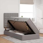 vidaXL Lit de rangement LED avec matelas Taupe 90 x 200 cm Tissu
