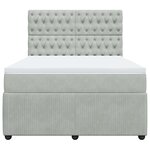 vidaXL Sommier à lattes de lit et matelas Gris clair 140x200cm Velours