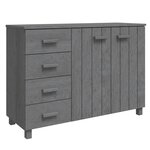 vidaXL Buffet HAMAR Gris foncé 113x40x80 cm Bois massif de pin