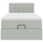 vidaXL Cadre de lit ottoman et matelas gris clair 90x190 cm velours