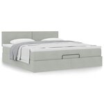 VidaXL Cadre de lit ottoman avec matelas gris clair 160x200 cm velours