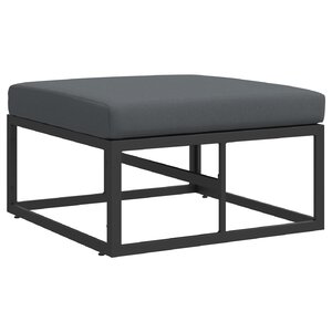 vidaXL Mobilier de jardin avec coussin Noir Aluminium