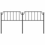vidaXL Tête de lit métal noir 193 cm