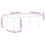 vidaXL Table à manger marron clair bois de chêne massif rectangulaire