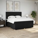 vidaXL Sommier à lattes de lit avec matelas Noir 200x200 cm Tissu