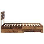 vidaXL Cadre de lit avec tiroir avec tête de lit Bois d'ingénierie