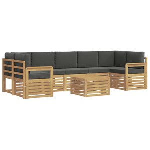 vidaXL Ensemble de canapés d'extérieur 8 Pièces Blanc et anthracite