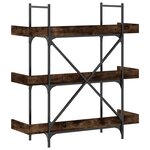 vidaXL Bibliothèque à 3 niveaux chêne fumé 100x33x108 5 cm