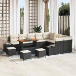vidaXL Ensemble de canapé de jardin 13 Pièces Noir Poly rotin
