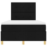 vidaXL Lit à ressorts avec matelas noir petit double en tissu