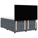 vidaXL Sommier à lattes de lit et matelas Gris foncé 140x200cm Velours
