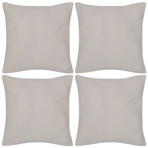 vidaXL Housses de coussin Coton 4 Pièces Beige 40x40 cm
