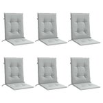 vidaXL Coussins de chaise à dossier bas lot de 6 gris clair mélangé