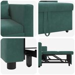 vidaXL Canapé Lit Simple Vert foncé 90 x 165 x 87 cm Velours