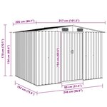 vidaXL Abri de stockage pour jardin Métal Vert 257 x 205 x 178 cm
