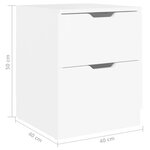 vidaXL Tables de chevet 2 Pièces blanc 40x40x50 cm bois d’ingénierie