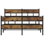 vidaXL Cadre de lit en métal sans matelas chêne fumé 135x190 cm
