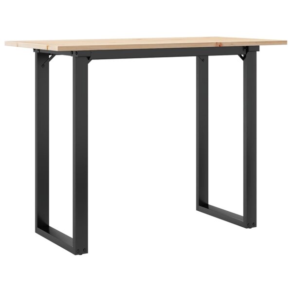 vidaXL Table à manger cadre en O 100x50x75 cm bois de pin massif acier