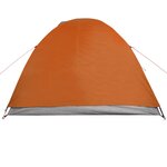 vidaXL Tente de camping à dôme 4 personnes gris et orange imperméable
