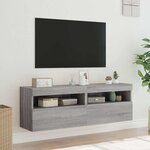 vidaXL Meubles TV muraux et lumières LED 2Pièces sonoma gris 60x30x40 cm