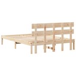 vidaXL Cadre de lit avec tête de lit 150x200 cm Bois de pin massif