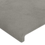 vidaXL Tête de lit à LED Gris clair 203x16x78/88 cm Velours