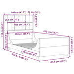 vidaXL Lit bibliothèque sans matelas 100x200 cm bois massif