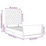 vidaXL Cadre de lit avec tête de lit Rose 90 x 190 cm Velours