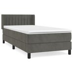 vidaXL Sommier à lattes de lit avec matelas Gris foncé 100x200 cm