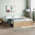 vidaXL Cadre de lit chêne sonoma 150x200 cm très grand