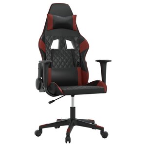 vidaXL Chaise de jeu Noir et rouge bordeaux Similicuir