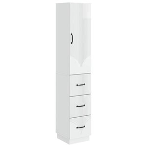 vidaXL Ensemble de Meubles 2 Pièces Blanc brillant 33 x 34 5 x 87 cm