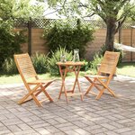vidaXL Ensemble bistro pliant 3 Pièces Marron Bois d'acacia massif