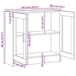 vidaXL Armoire à vitrine Chêne fumé 82 5x30 5x80 cm Bois d'ingénierie