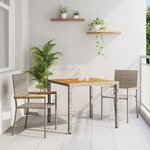 vidaXL Ensemble de Salle à Manger de Jardin 3 Pièces en Rattan Poly Gris