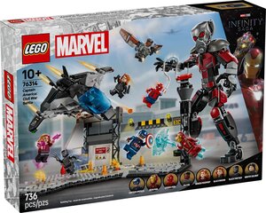 LEGO Marvel - Set de Combat Captain America : Civil War - 76314 avec 9 Figurines et Quinjet