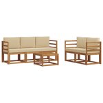 vidaXL Ensemble de canapés d'extérieur 6 pc Naturel et Beige
