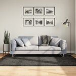 vidaXL Tapis ISTAN à poils longs aspect brillant anthracite 140x200 cm