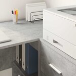 vidaXL Bureau d'angle avec tiroir 2 Pièces Gris béton 102 x 50 x 75 cm