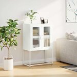 vidaXL Buffet haut blanc 68x39x107 cm acier