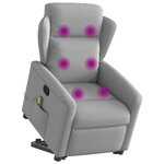 vidaXL Fauteuil de massage inclinable gris nuage tissu