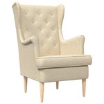 vidaXL Fauteuil Crème Tissu